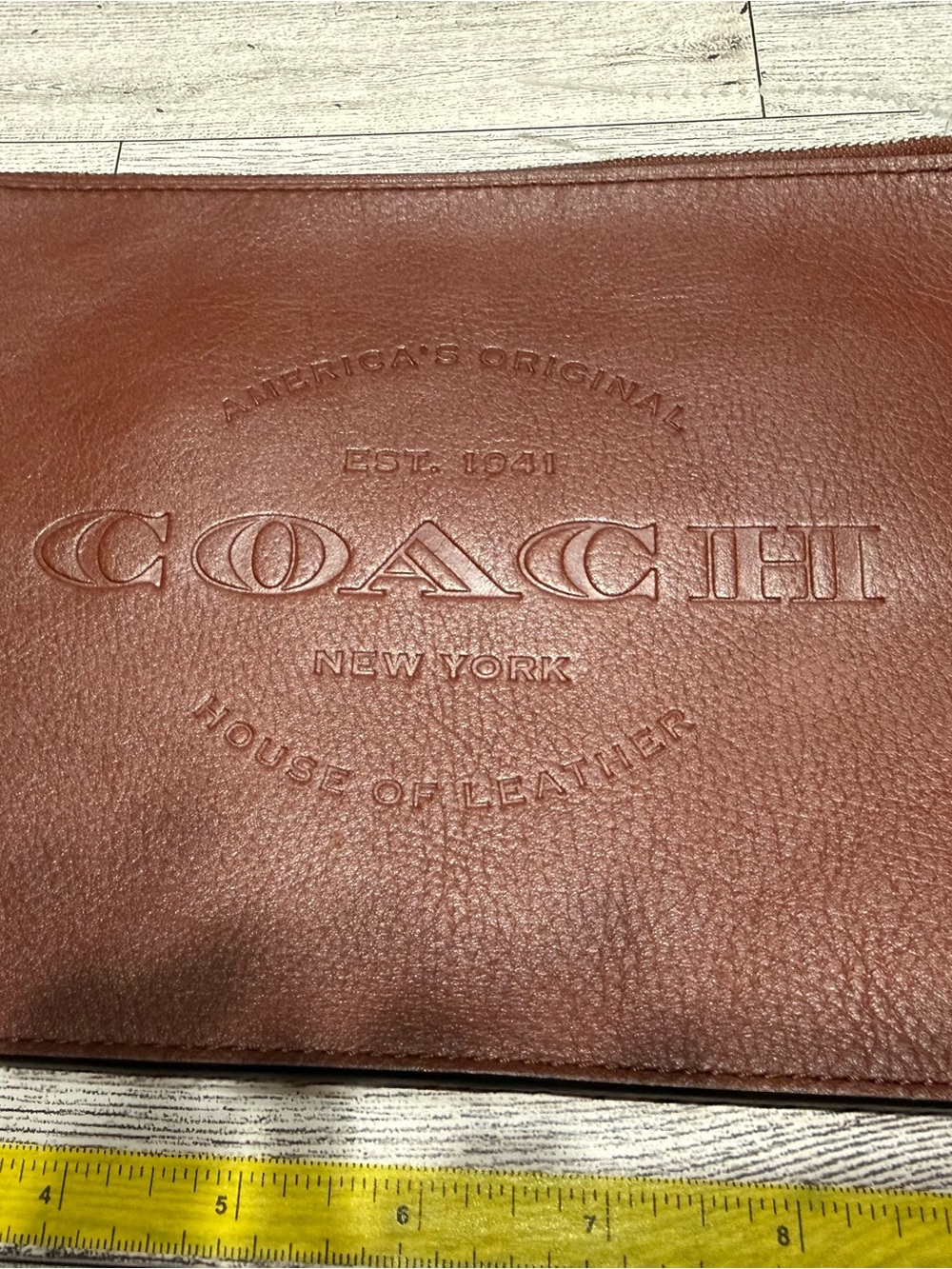 COACH Leather Clutch/Pouch in Brown from the Hudson Collection